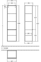 Шкаф-пенал Villeroy&amp;Boch Venticello 40 R A95114E8 подвесной Белое дерево