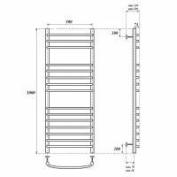 Водяной полотенцесушитель Point Альфа PN05150S П15 500x1000 Хром