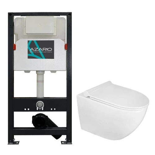 Унитаз с инсталляцией Azario AZ-501A+AZ-2196 цвет Белый с сиденьем Микролифт