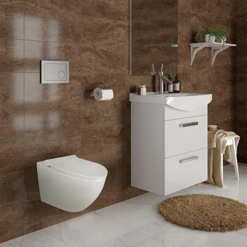 Унитаз с инсталляцией Azario AZ-501A+AZ-2196 цвет Белый с сиденьем Микролифт