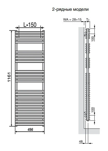 Водяной полотенцесушитель Zehnder Forma Spa LFD-120-050 Белый