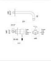Смеситель для раковины Fiore Xenon 44NN5227 Черный встраиваемый