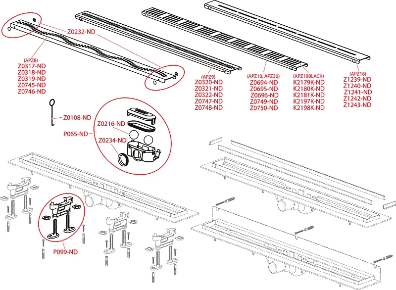 Душевой лоток Alcaplast Simple AG100201850 (APZ9-850M) с решеткой Хром
