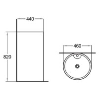 Раковина SantiLine 46 SL-4003MB Черная матовая фаянс напольный