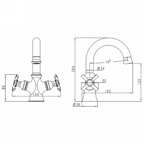 Смеситель для раковины Kaiser Carlson Lux 11211 Хром латунь