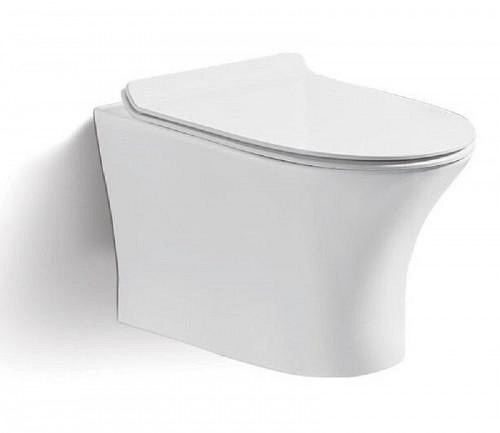 Унитаз CeramaLux 2617E подвесной цвет Белый с сиденьем