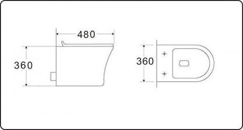Унитаз CeramaLux 2617E подвесной цвет Белый с сиденьем