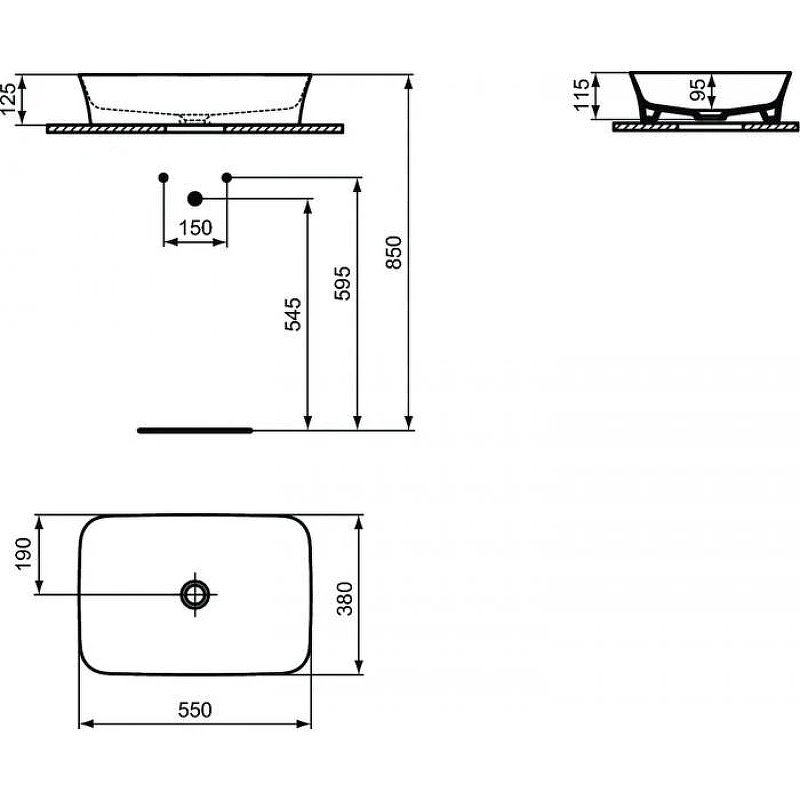 Раковина накладная Ideal Standard Ipalyss 55 E207601 цвет Белый
