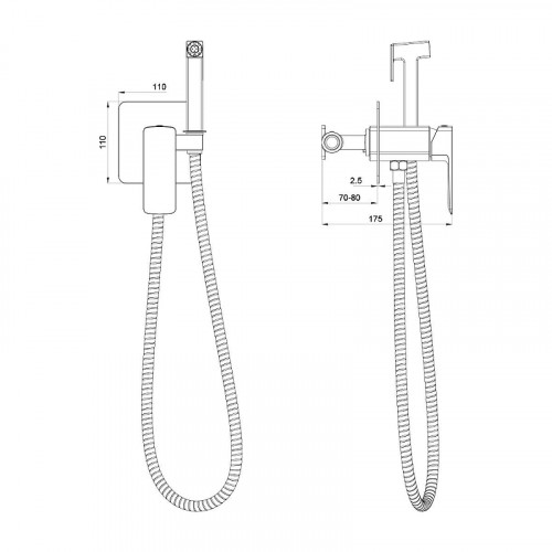 Гигиенический душ со смесителем Oliveeka D OL-829003-BN цвет Никель матовый