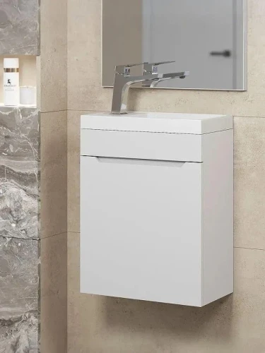 Тумба с раковиной Uperwood Tanos 40 KTanos40W подвесная цвет Белый матовый
