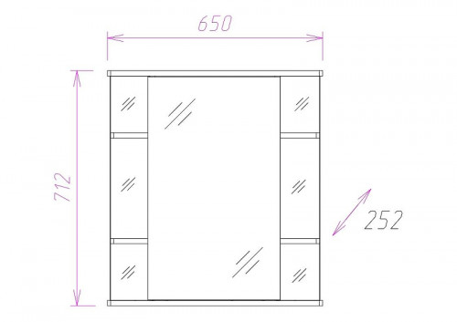 Зеркальный шкаф Onika Глория 65.02 R 206507 с подсветкой Белый МДФ / ЛДСП, стекло