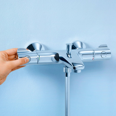 Смеситель для ванны Grohe Grohtherm 800 34567000 с термостатом Хром латунь на стену