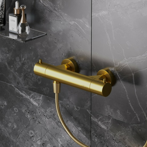 Смеситель для душа Paini Cox 78PJ511TH с термостатом Золото матовое