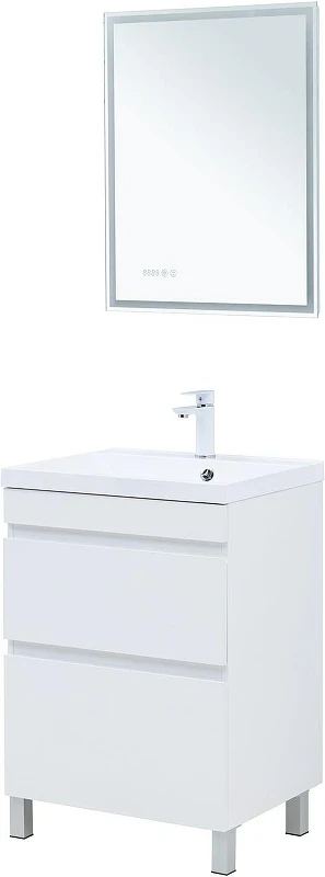 Тумба с раковиной Aquanet Нота New 60 345796 цвет Белый глянец
