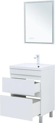 Тумба с раковиной Aquanet Нота New 60 345796 цвет Белый глянец