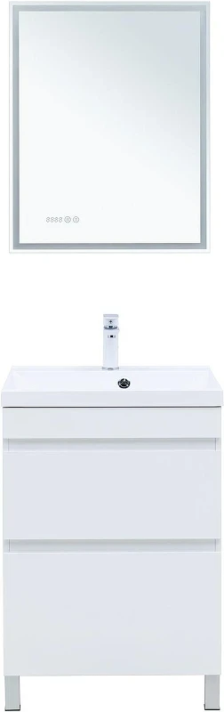 Тумба с раковиной Aquanet Нота New 60 345796 цвет Белый глянец