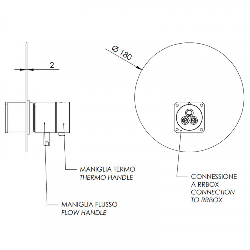 Смеситель для душа Remer Minimal Thermo NT30KBNO с термостатом Черный матовый латунь встраиваемый
