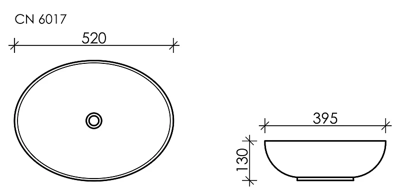 Раковина-чаша Ceramicanova Element 52 CN6017MB Черная матовая фарфор накладная