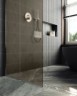 Душевая перегородка Maybah Glass MGD-703-5ш 690x1950 в широком профиле Хром матовый стекло бронзовое матовое