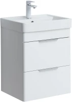 Тумба с раковиной Aquanet Ирис new 50 367336 подвесная цвет Белый глянец