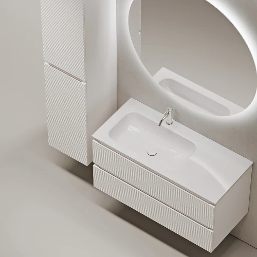 Тумба под раковину Sancos Folk 100 L FL100LW подвесная Bianco МДФ / ЛДСП