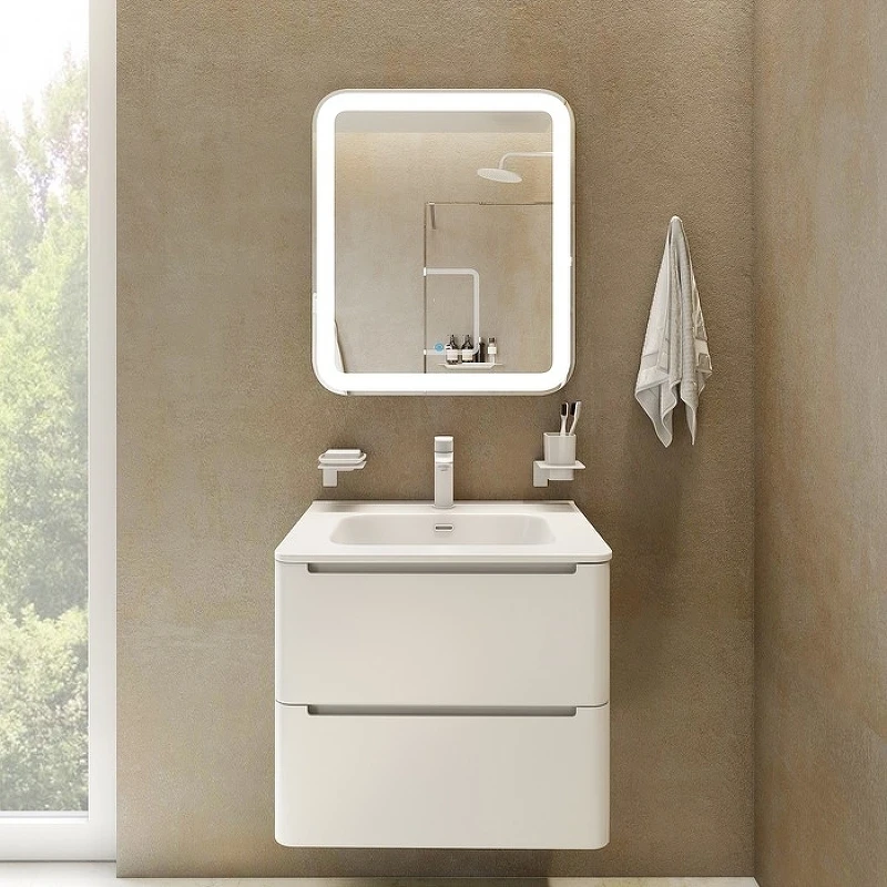 Зеркало Iddis Edifice 60 ЗЛП108 с подсветкой Белое стекло