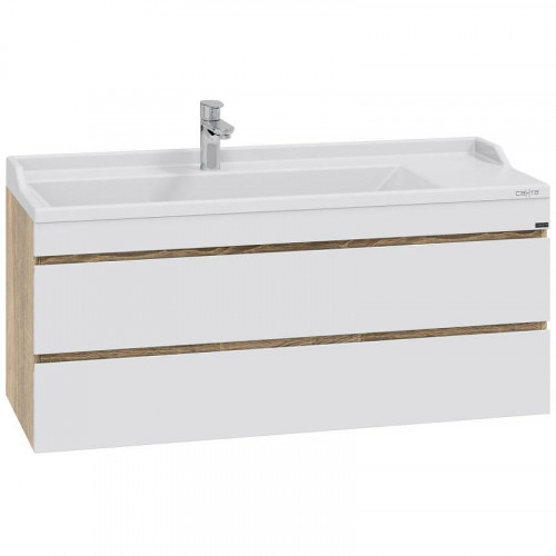 Тумба под раковину СанТа Марс 120 700425 подвесная Белая Янтарное дерево