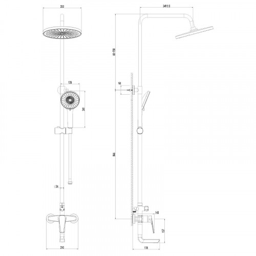 Душевая система AWP Tair S3062C цвет Хром