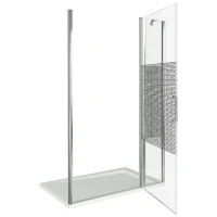Душевая дверь в нишу Good Door Fantasy WTW-140-F-CH 140 профиль Хром стекло прозрачное с рисунком