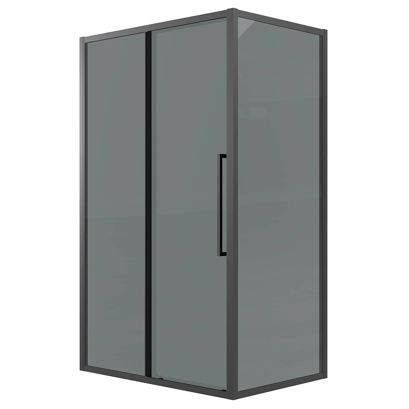 Душевая стенка Grossman Cosmo 100 200.K33.02.100.21.10 профиль Черный матовый стекло тонированное