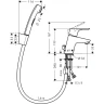 Смеситель для раковины Hansgrohe Focus E2 31926000 с гигиеническим душем Хром