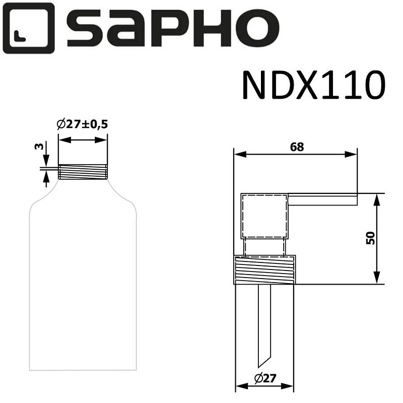 Головка дозатора Sapho X-Round NDX110 цвет Хром