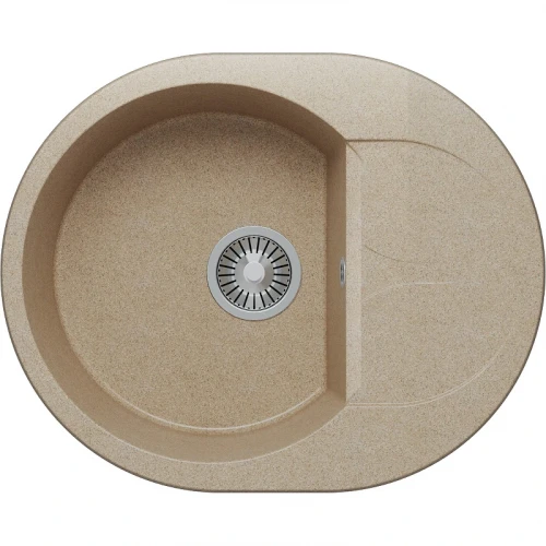 Кухонная мойка Polygran Atol-620 №302 678989 Песочная искусственный камень (литьевой мрамор) встраиваемый
