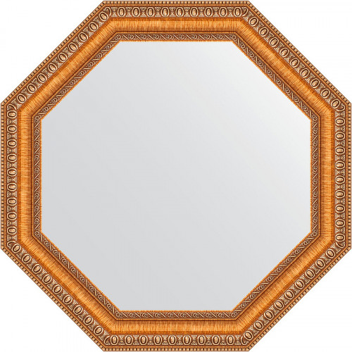 Зеркало Evoform Octagon 52х52 BY 3706 в багетной раме - Золотые бусы на бронзе 60 мм