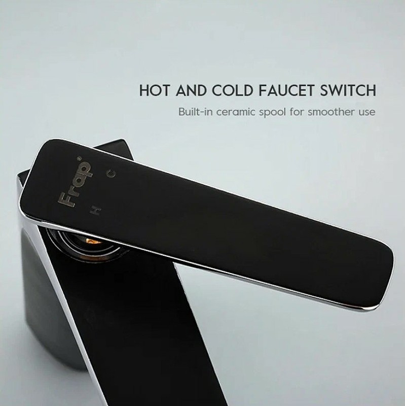 Смеситель для раковины Frap H57 F1057-2 Черный матовый Хром