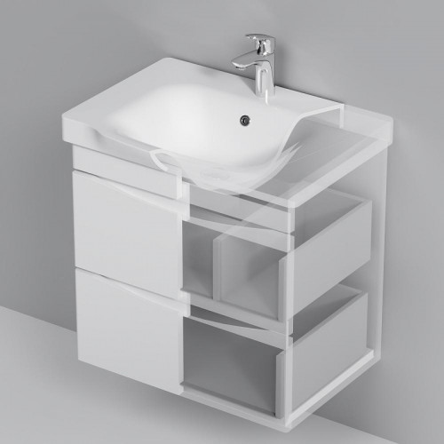 Тумба с раковиной AM.PM Like 65 M80-FHX0652-WC0652 подвесная цвет Белый глянец