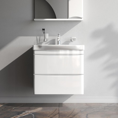 Тумба с раковиной AM.PM Like 65 M80-FHX0652-WC0652 подвесная цвет Белый глянец