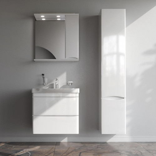 Тумба с раковиной AM.PM Like 65 M80-FHX0652-WC0652 подвесная цвет Белый глянец