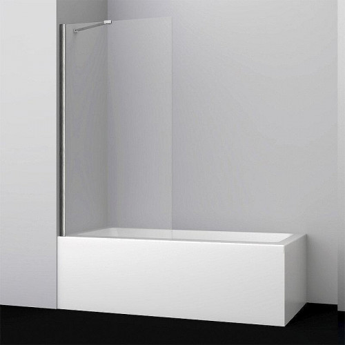 Шторка на ванну WasserKRAFT Spree 80 14P01-80 профиль цвет Никель стекло прозрачное