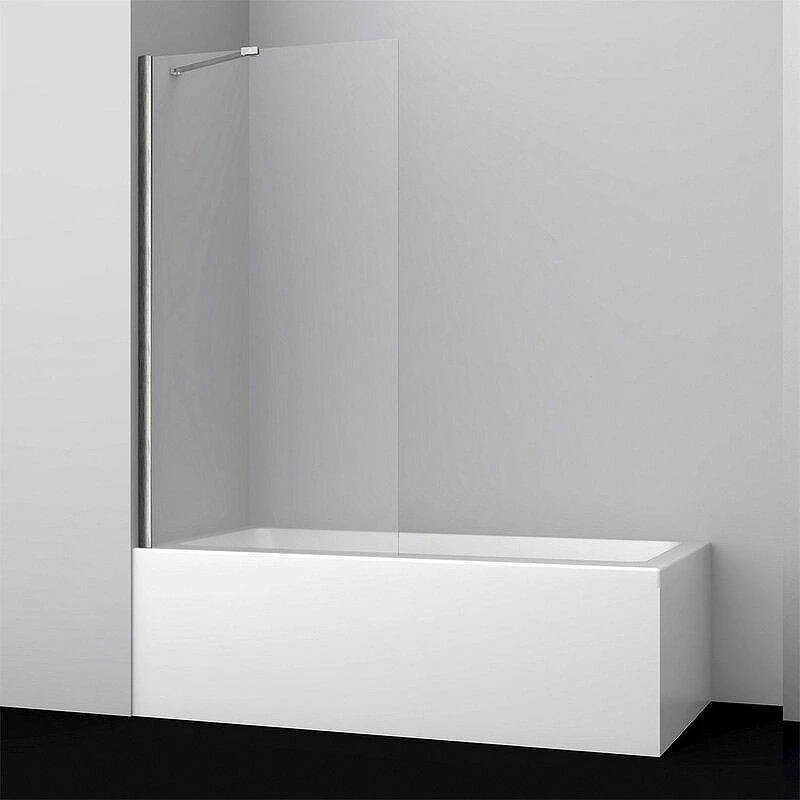 Шторка на ванну WasserKRAFT Spree 80 14P01-80 профиль цвет Никель стекло прозрачное