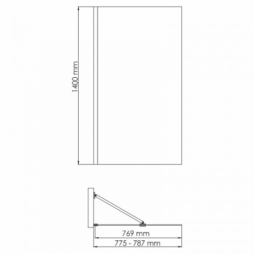 Шторка на ванну WasserKRAFT Spree 80 14P01-80 профиль цвет Никель стекло прозрачное