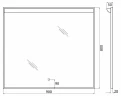 Зеркало BelBagno SPC 90 SPC-UNO-900-800-TCH с подсветкой с сенсорным выключателем стекло