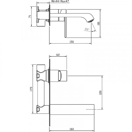 Смеситель для раковины BelBagno Aurora AURORA-BLVM-CRM-W0 Хром латунь встраиваемый