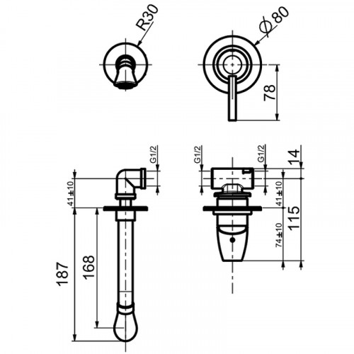 Смеситель для раковины Webert Opera moderna OE830606015 Хром встраиваемый