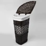 Корзина для белья WasserKRAFT Salm WB-270-M с крышкой Темно-коричневая