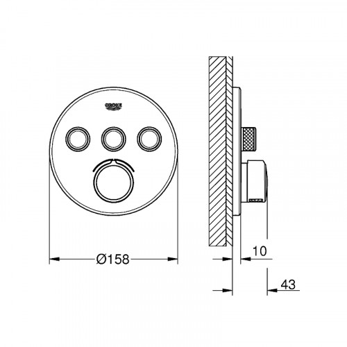 Смеситель для душа Grohe SmartControl 29146000 Хром латунь встраиваемый