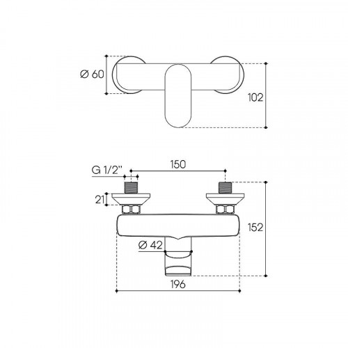 Смеситель для душа Aqueduto Suave SUA0700 цвет Хром