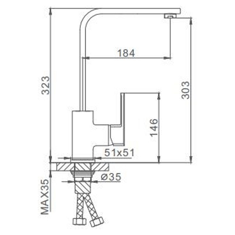 Смеситель для кухни Frap H73 F4073 Хром латунь