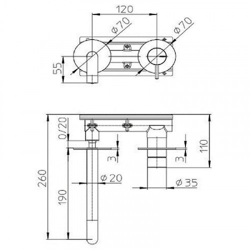 Смеситель для раковины Bossini Nobu INZ206.075 Нержавеющая сталь матовая