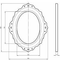 Зеркало Migliore CDB 105 24962 Слоновая кость стекло